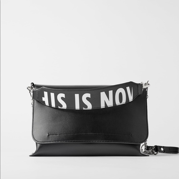 Zara text print crossbody bag - Picture 1 of 13